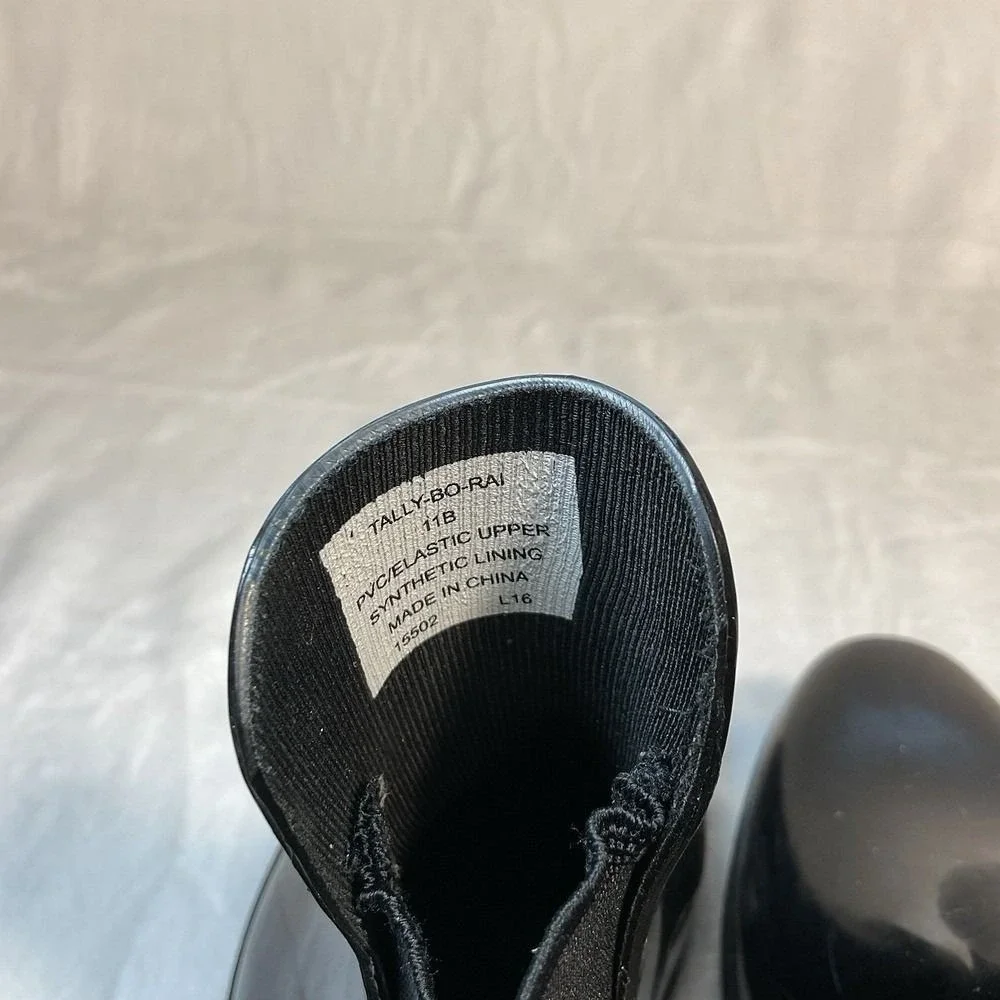 Lauren Ralph Lauren Womens 11 Black Chelsea Rain Boots Waterproof Rubber
